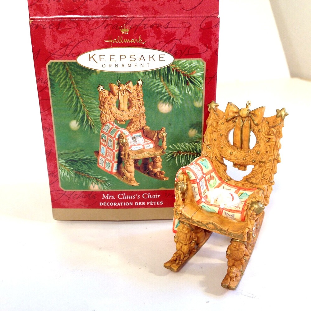 Vintage Mrs Claus’s Chair Hallmark Keepsake Christmas Ornament 2001